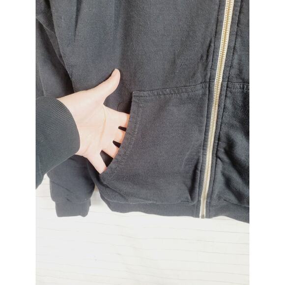MARINE LAYER FULL ZIP HOODED SWEAT SHIRT IN BLACK, SZ MEDIUM - Picture 4 of 15